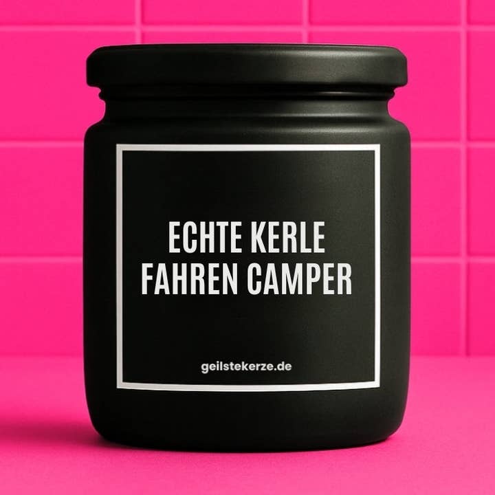 Bougie bio végane avec inscription – LES VRAIS MECS CONDUISENT DES CAMPINGS-CARS pour la vente par geilstekerze