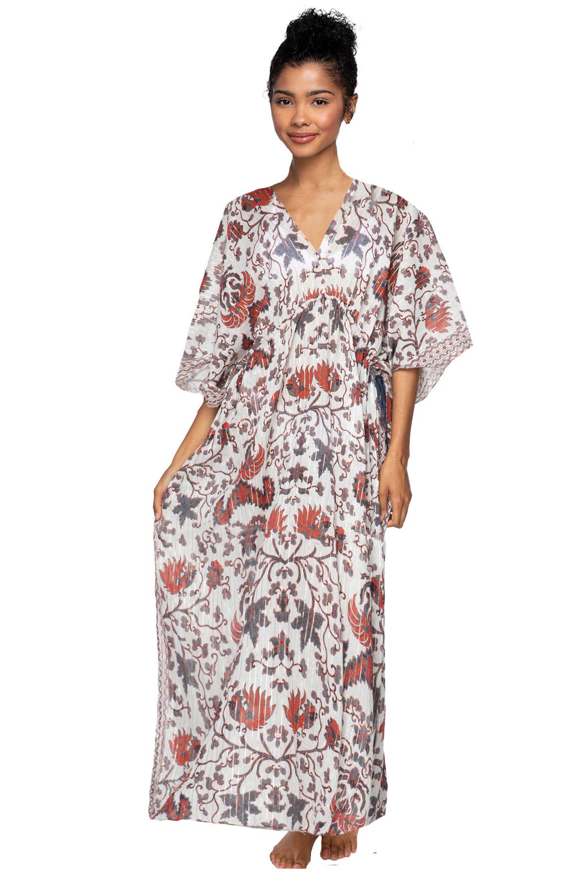 Red Noble Cockerel Print  | Poolside Maxi Sundress Coverup for wholesale on Faire1