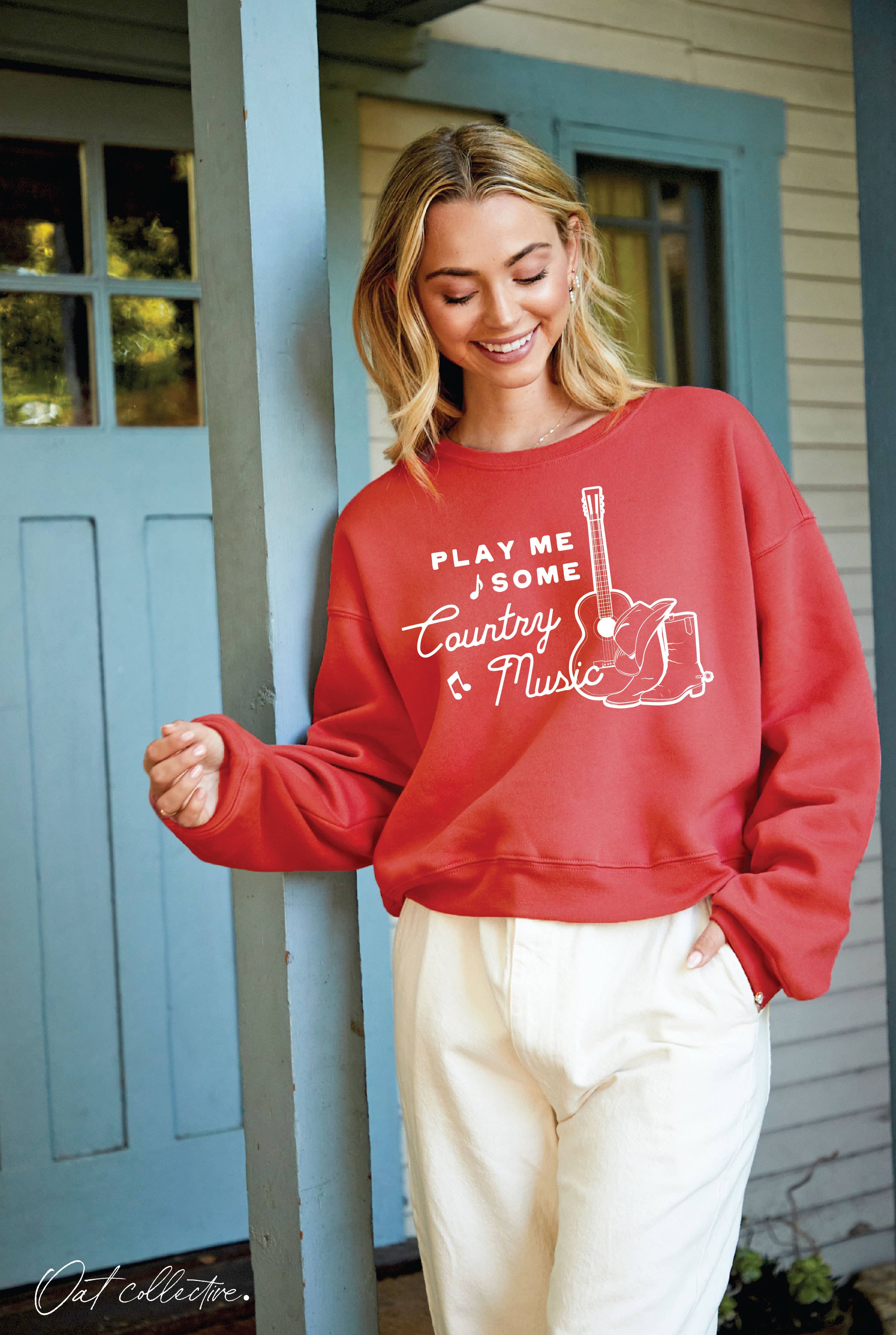OAT COLLECTIVE - Wholesale Grafisch sweatshirt - Dames - SPEEL WAT COUNTRYMUZIEK VOOR ME Mid Graphic Sweatshirt10