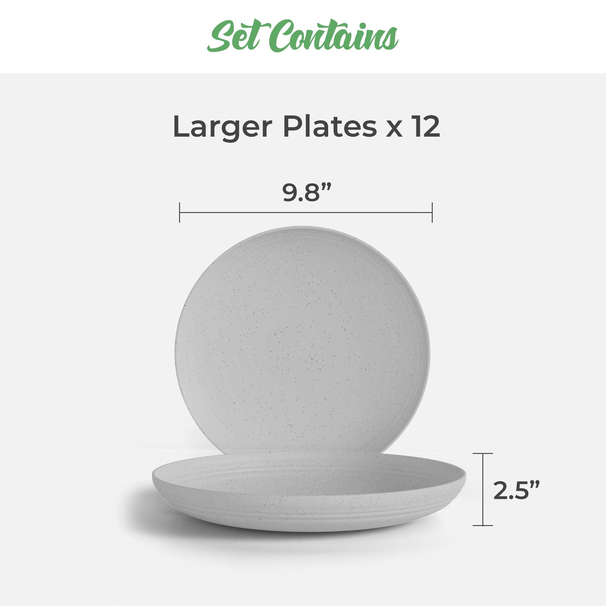 Greendish - Wholesale Dinner Plate - Eco-Friendly Wheat Straw Plates Sets - Reusable & Durable 45