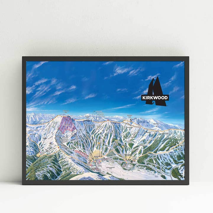 Kirkwood Ski Resort Trail Map Poster for wholesale by Mtns Co