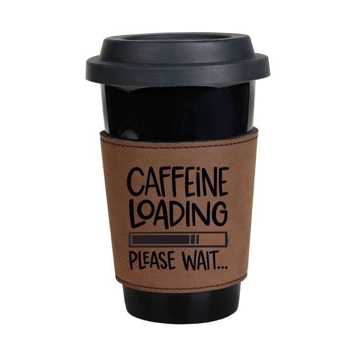 Cafeine Design de Carga Leatherette Capa de Café por atacado de The Rural Home