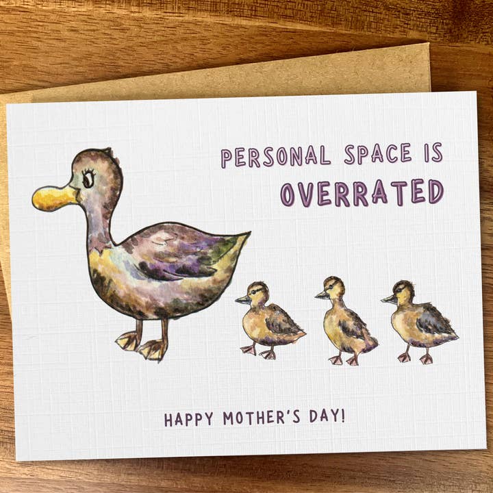 Funny mom + ducklings Mother's Day card, Snarky card for mom for wholesale by Pink Hill Press