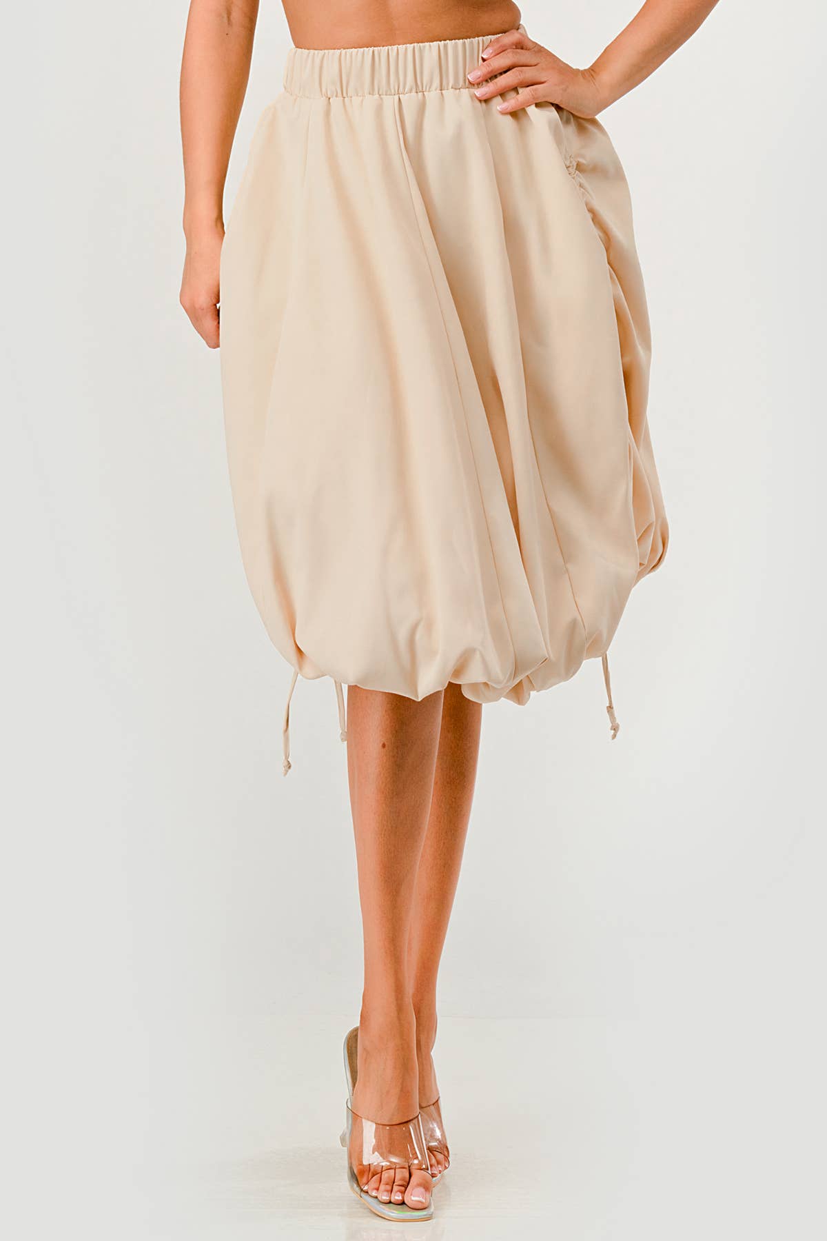 Namatt Design - Venta al por mayor Falda - Mujer - Falda midi burbuja ajustable con cordón lateral regular10