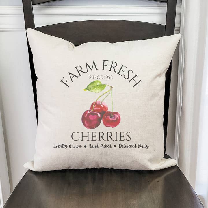 Farm Fresh Cherries Pillow Cover for wholesale by Go Charlotte