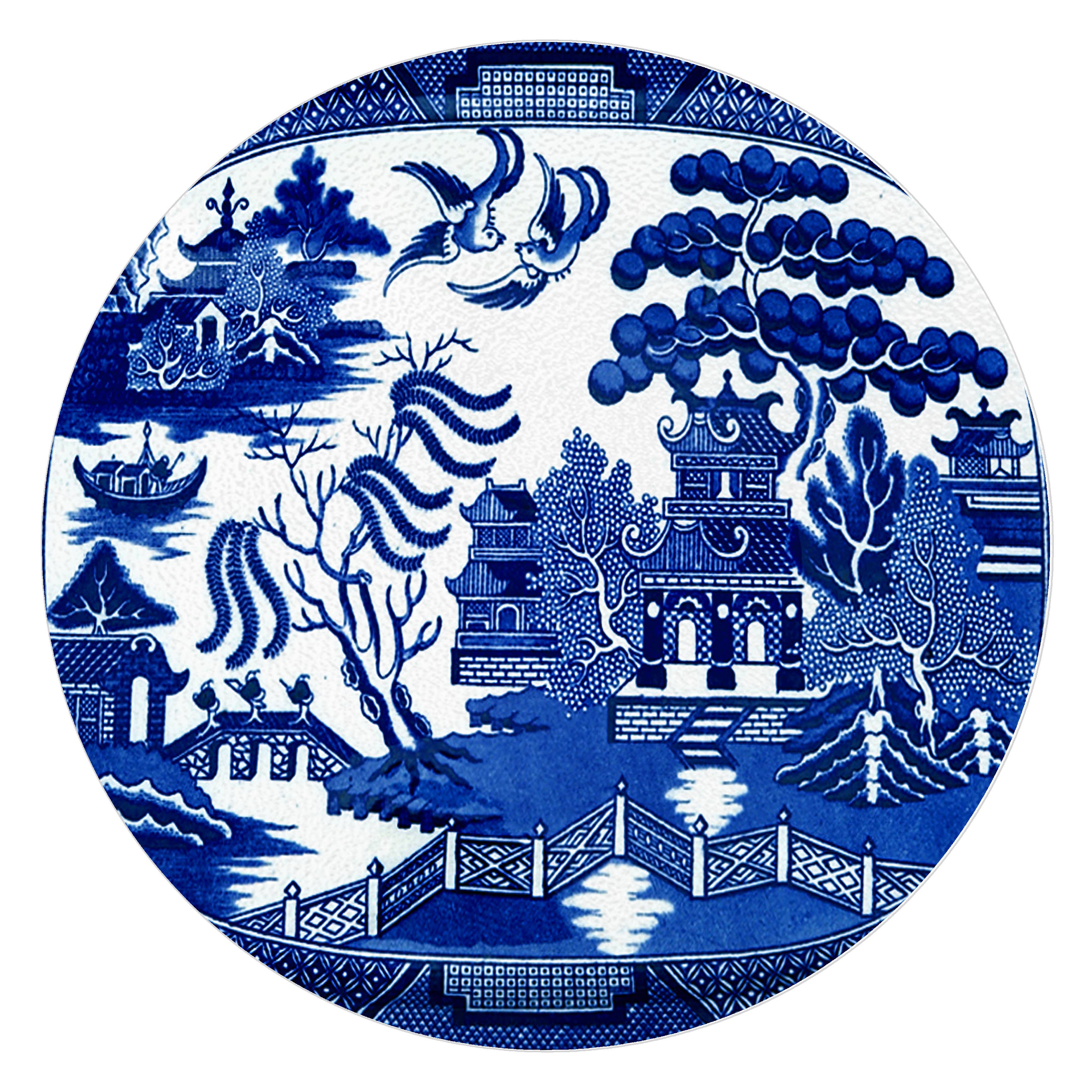 Marye-Kelley - Wholesale Cutting Board - Blue Willow Glass Cutting Board2