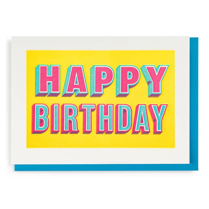 Archivist Gallery | UK - Wholesale Birthday Card - Happy Birthday | Letterpress Cards | Large Cards