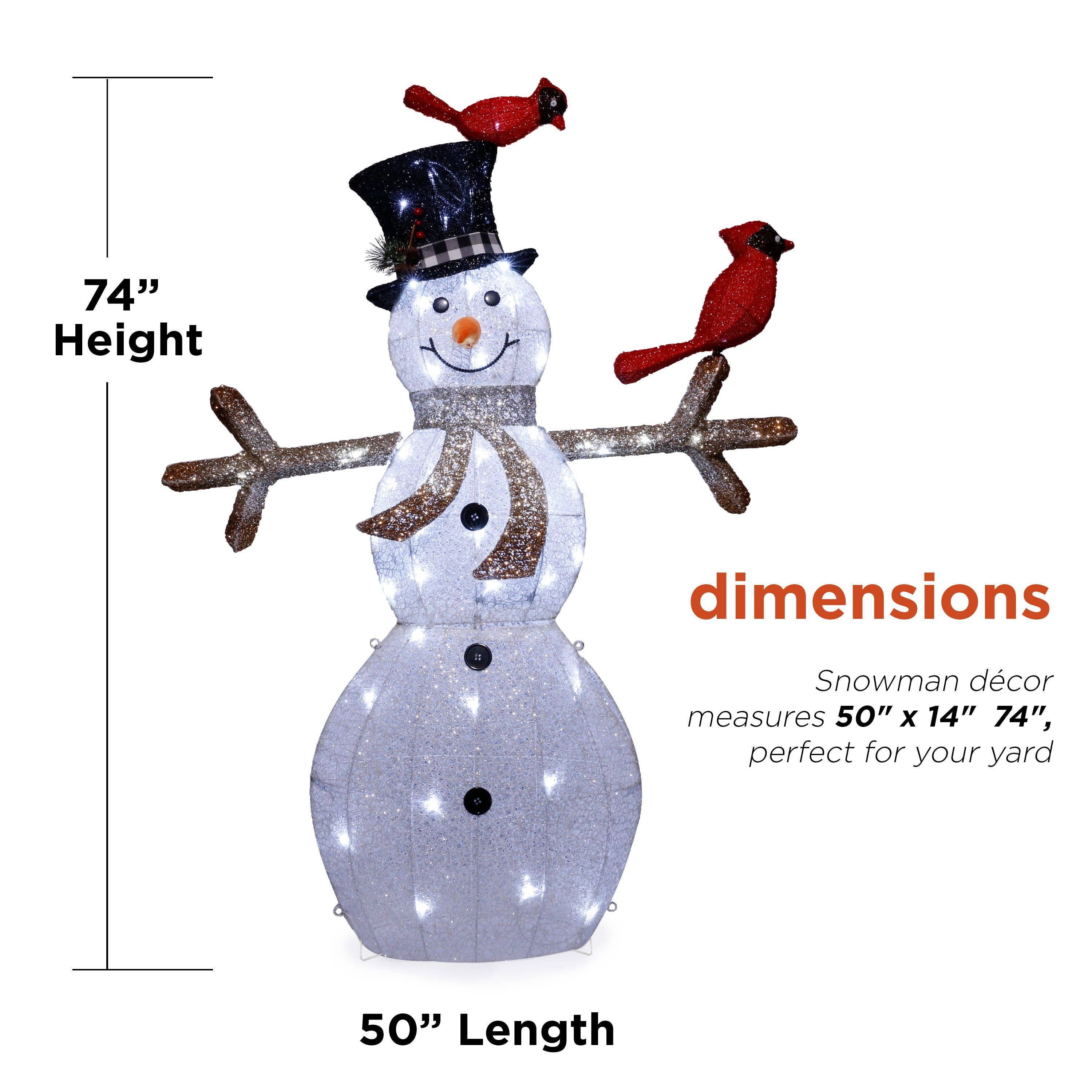 Alpine Corporation - Wholesale Christmas Decoration - Alpine White Mesh Snowman w/Birds & 140 Cool White LED -Lg1