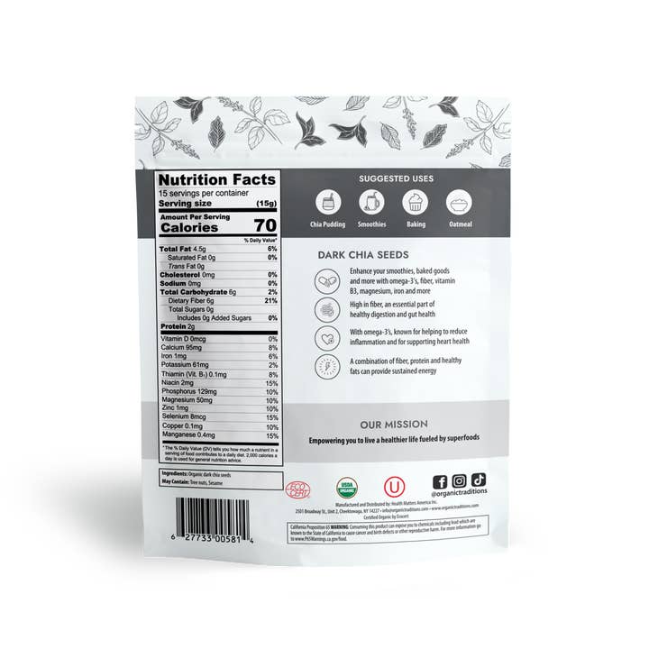 Organic Traditions - Wholesale Plant Seeds - Dark Chia Seeds1
