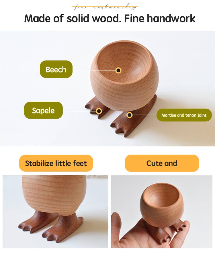 Senser Woodcraft - Wholesale Egg Cup/Holder - Wooden Egg Cup – Little Claw Design in Sapele & Beech3