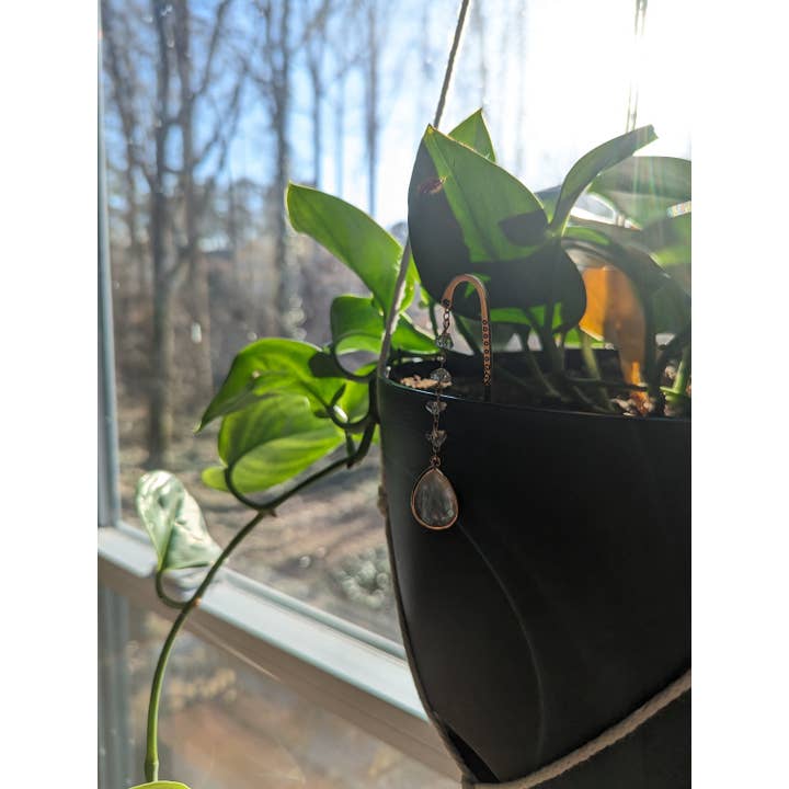 Bookish Trinkets - Wholesale Bookmark - Opal Drop Cottagecore Crystal Pendant Metal Hook Bookmark