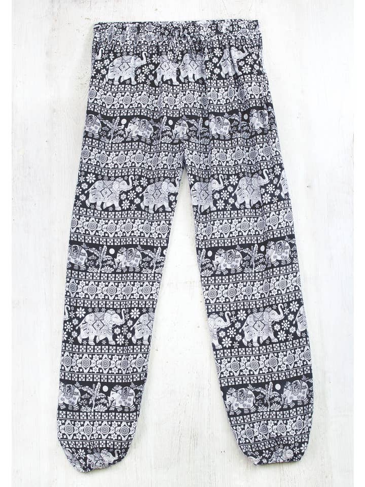 Namaste - Wholesale Pants - Women's - Rayon Elephant Print Harem Trouser2