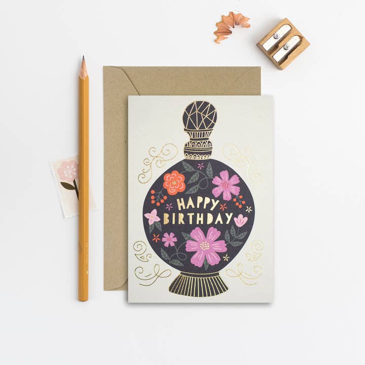Perfume Happy Birthday Card for wholesale by Mifkins