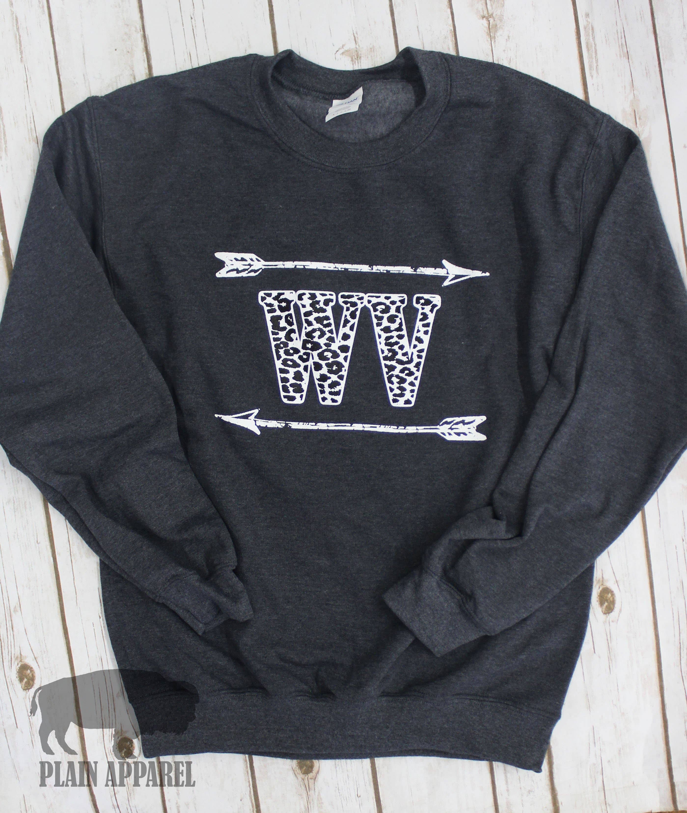 Plain Apparel Tees - Wholesale Graphic Sweatshirt - Women's - Snow Leopard WV ARROW Sweatshirt