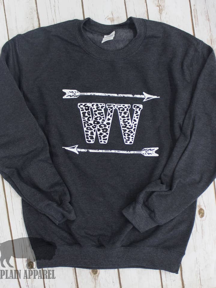 Plain Apparel Tees - Wholesale Graphic Sweatshirt - Women's - Snow Leopard WV ARROW Sweatshirt0