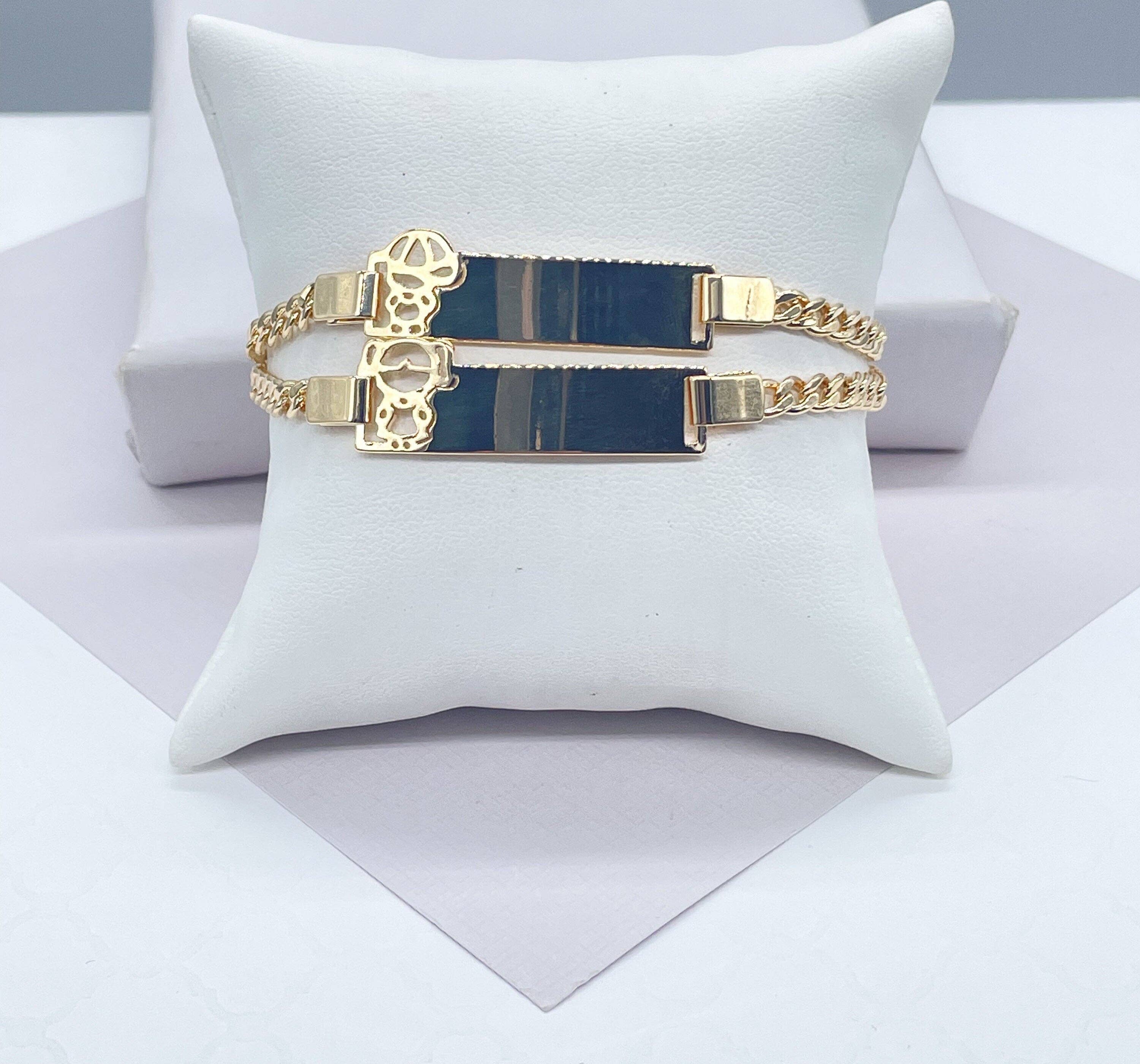 Milie - Wholesale Bangle Bracelet - Kids & Baby - 18k GF Cuban Link Children's ID Bracelet0
