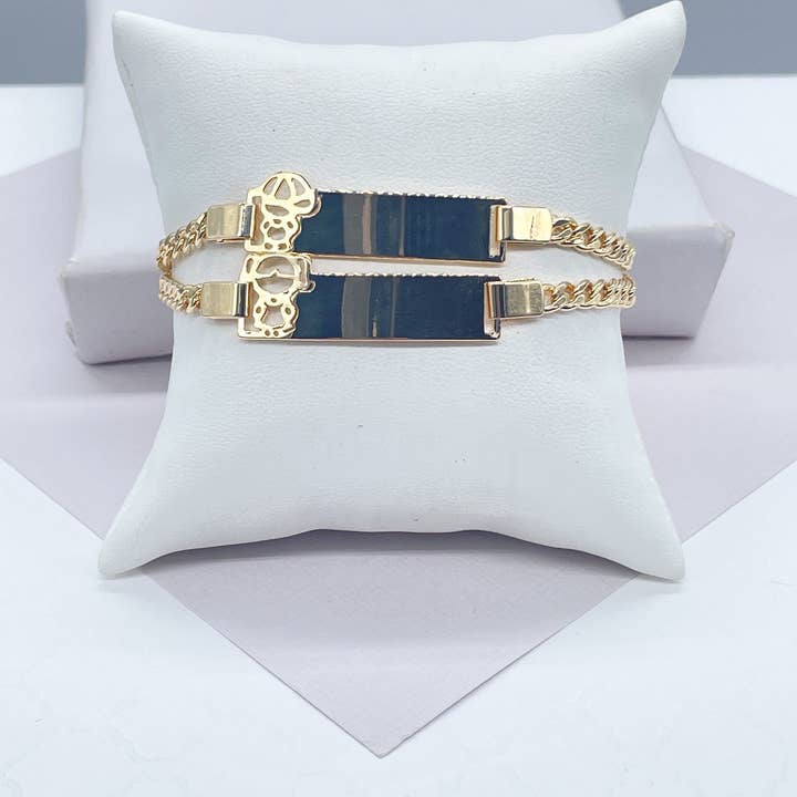 Milie - Wholesale Bangle Bracelet - Kids & Baby - 18k GF Cuban Link Children's ID Bracelet