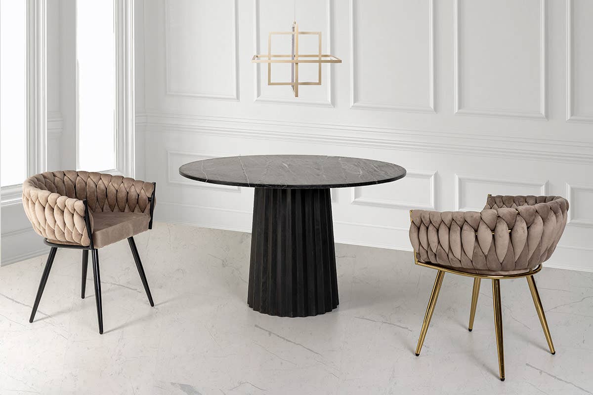 Gdeco – Mesa de café por atacado – Mesa de Jantar Redonda de Mármore 120 x 120 x 77 cm1