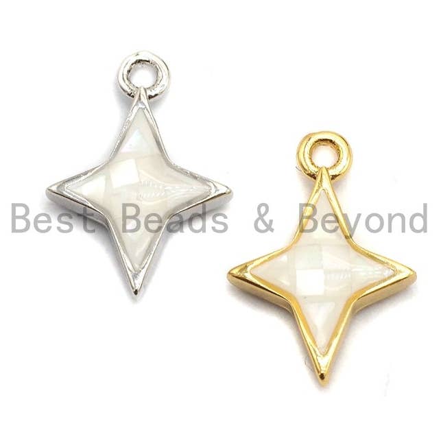 100% Natural White Color Shell North Star Pendant Charm, White Shell Charm, Shell star, Bracelet/Necklace making Charms, 10x14mm,SKU#Z343 for wholesale by BestBeads&Beyond