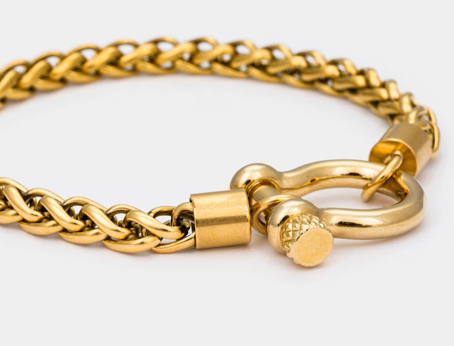 HoopLa – wholesale Charm/dangle bracelet – Horse Bit Carabiner Bracelet- Steel - Charm Bracelet 14K PVD3