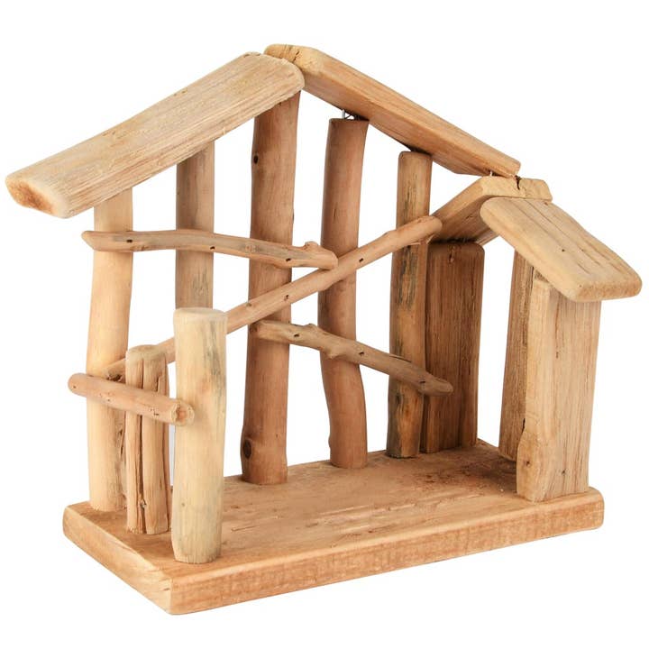 Krippenhaus, natur, Holz, 20x11x17cm für den Großhandel von Dekoratief