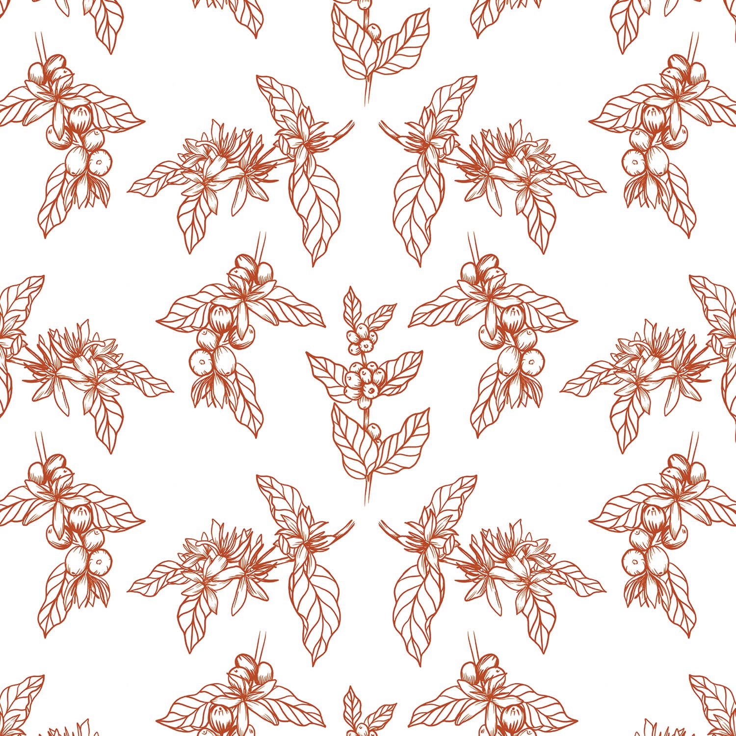 Tram Colwin Studio - Wholesale Tea Towel - Coffee Berries & Flowers Kitchen Tea Towel1