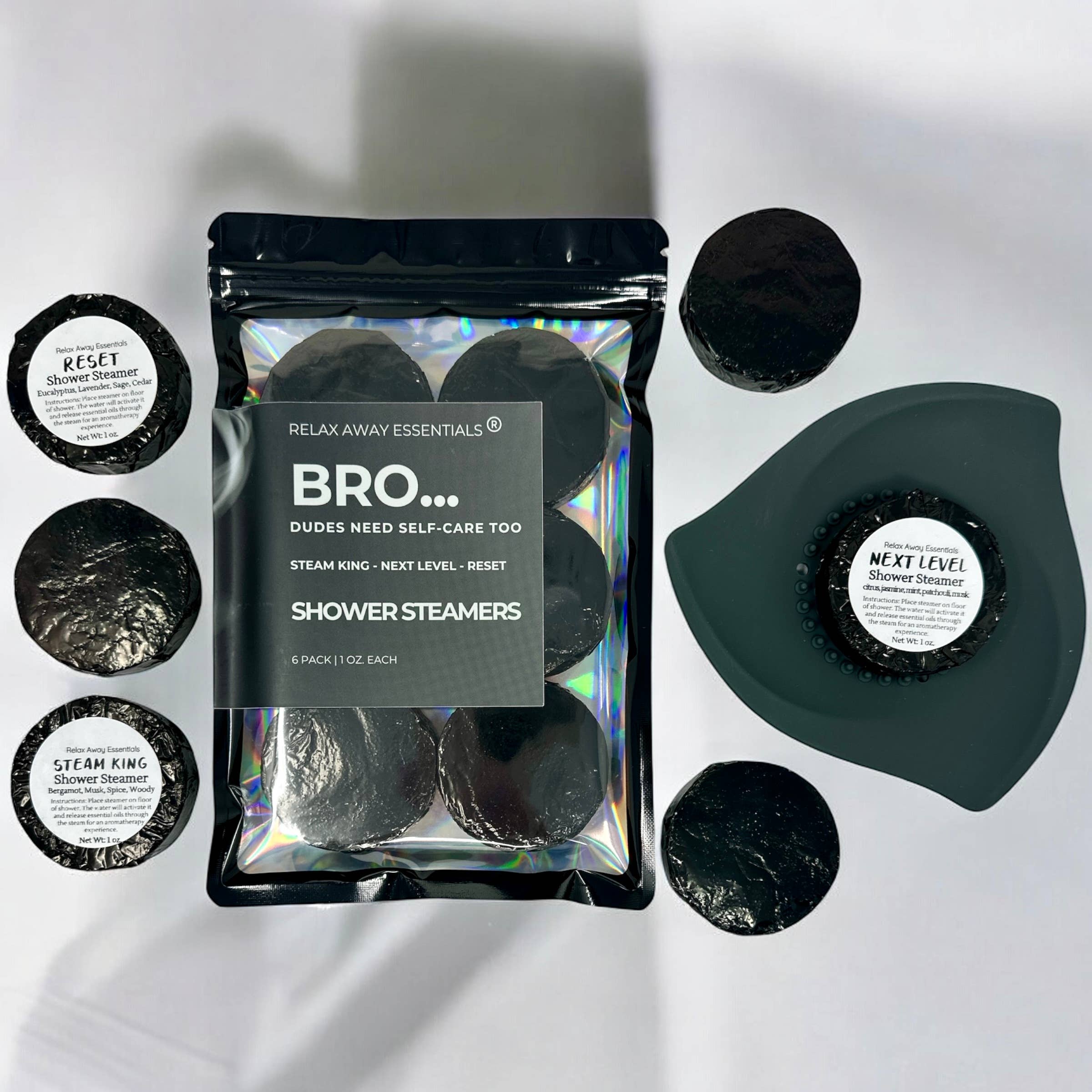 Relax Away Essentials - Wholesale Shower Steamer/Bomb - Bro... Dudes Need Self-Care Too Shower Steamers 6 Pack 3