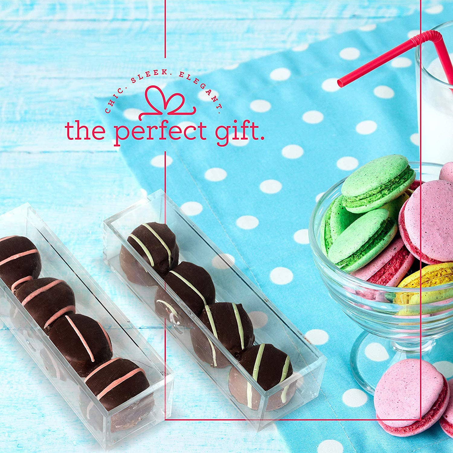 Hammont - Wholesale Gift Box - Clear Acrylic Boxes 6 Pack 4.72''X1.22''X1.38''3