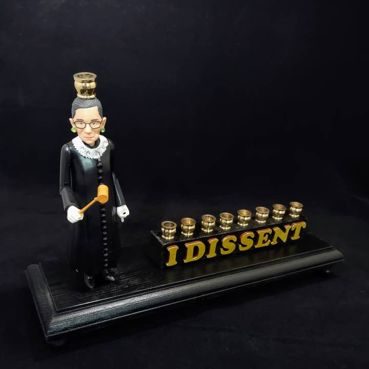 Eclectic Judaica - Wholesale Menorah - Ruth Bader Ginsburg I Dissent Menorah