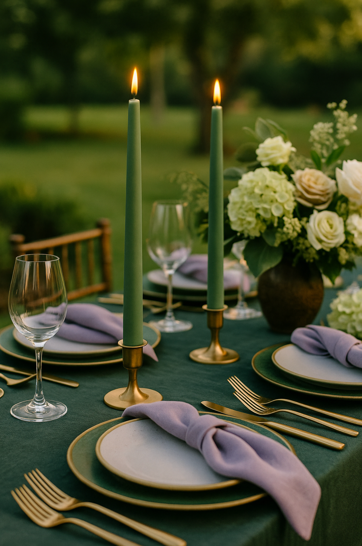 Elan Bazaar - Vente Bougies/bougeoirs coniques - 24 bougies effilées vert sauge poussiéreux sans fumée et sans goutte1