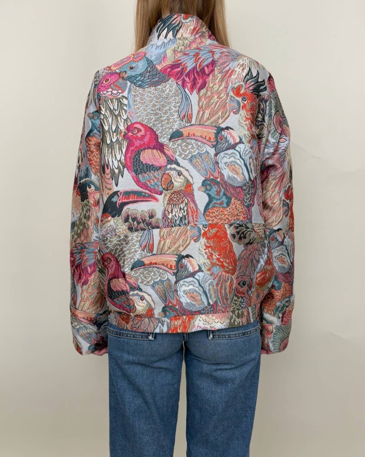 KZELL PARIS - Wholesale Jas - Dames - Jas met metallic jacquardmotief van vogels3