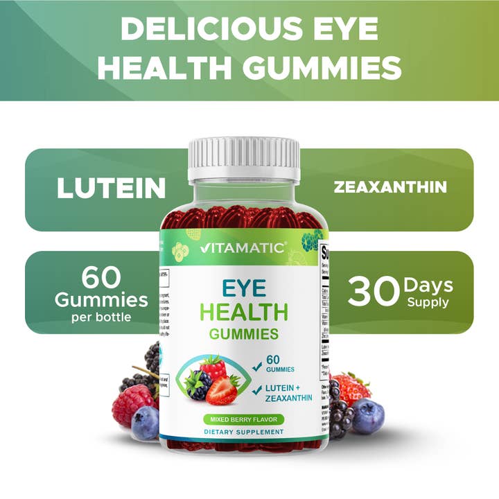 Vitamatic - Wholesale Oral supplement/vitamin - Vitamatic Eye Health Gummies Mixed Berry Flavor-60 Gummies 3