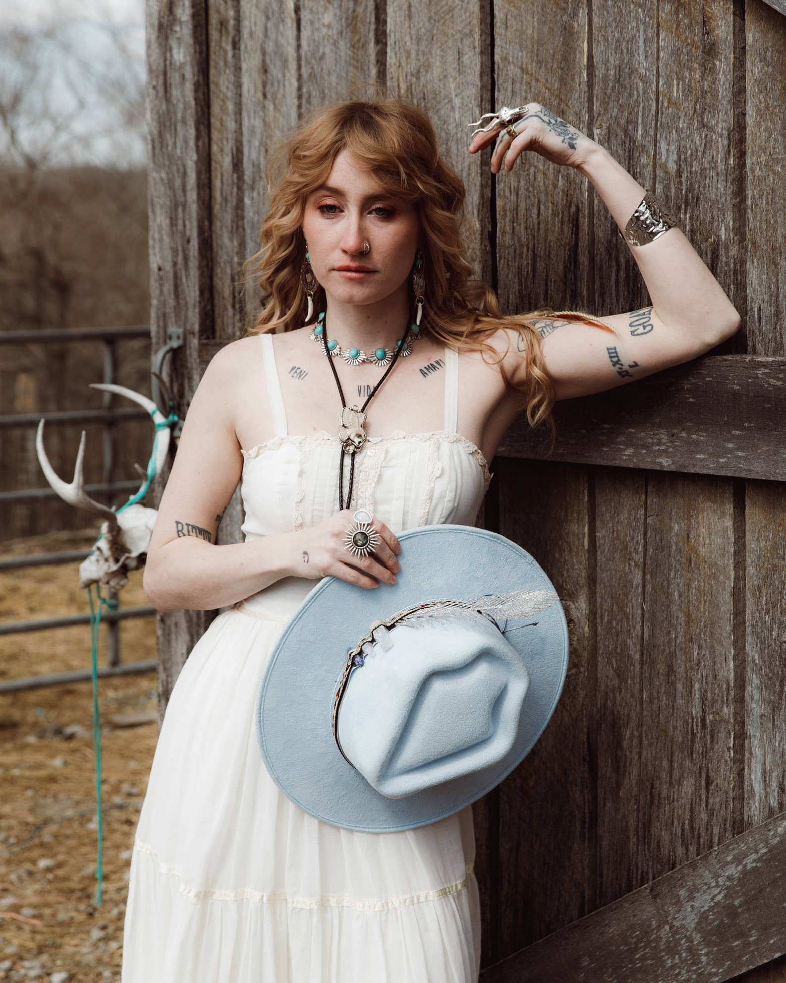 Modern Myth Jewelry - Wholesale Dangle Earrings - Concho +coyote teeth earrings AS SEEN ON LAINEY WILSON3