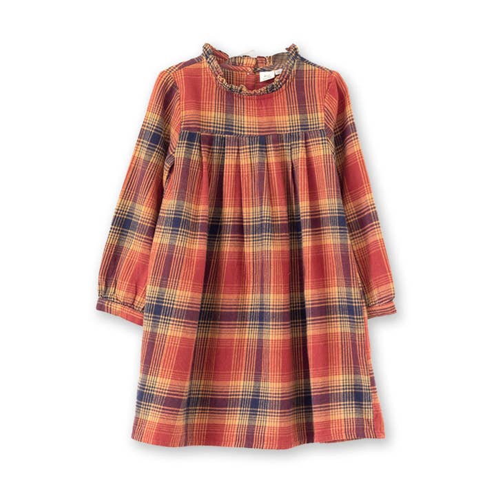 Beet World - Wholesale Dress - Kids - Myrtle Dress | Orange Winter Plaid0