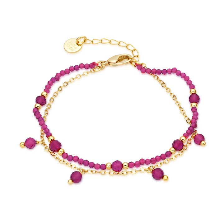 Luxenter armband van roze kristal afgewerkt in 18k geelgoud - Aira voor wholesale door Luxenter