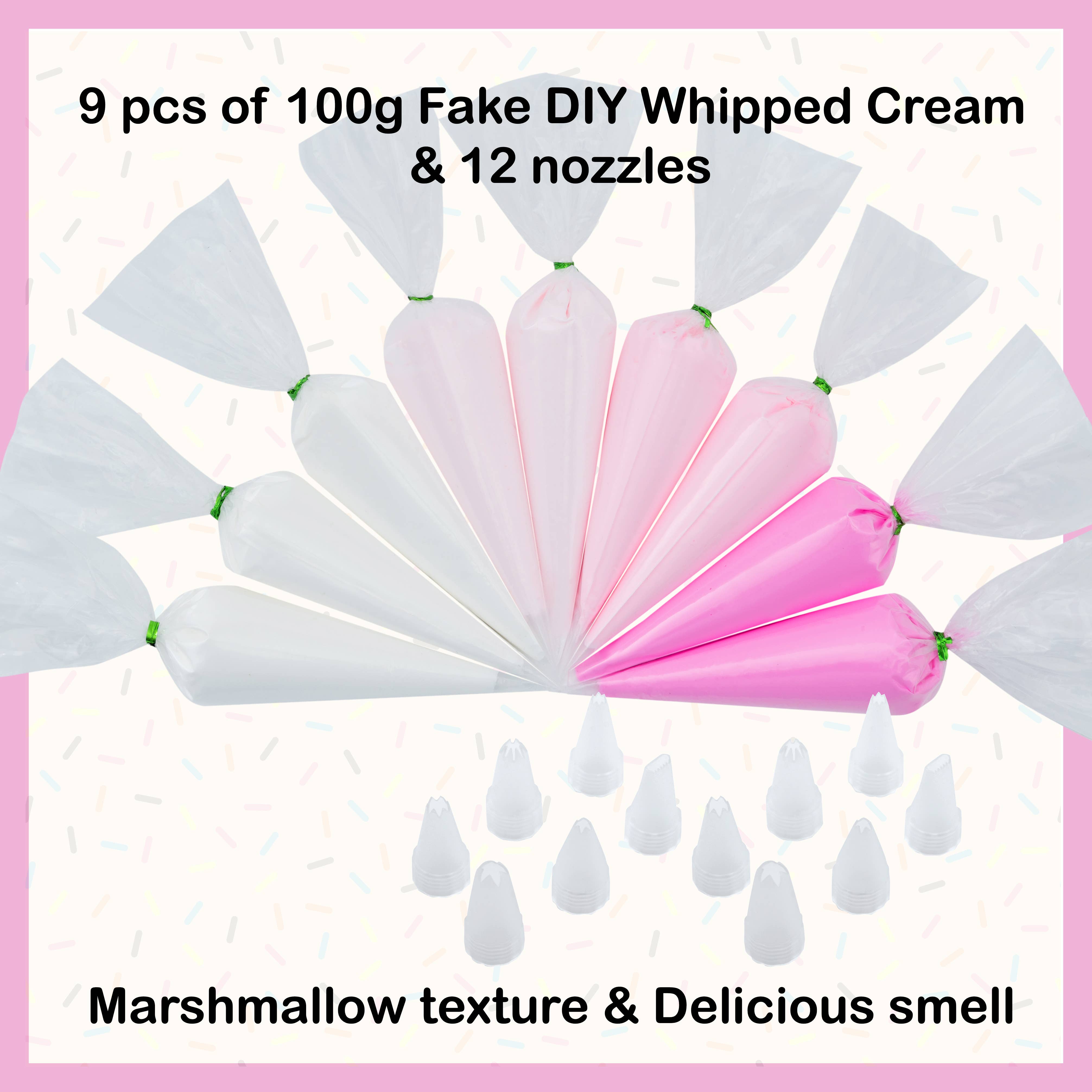 Decoden Cream - Vente Kit de bricolage - Ensemble de crème Decoden blanc et rose, colle à fausse crème fouettée1