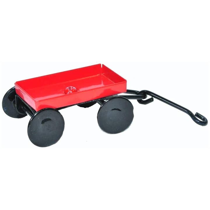 Mini Fairy Garden Red Wagon, Metal Miniature Outdoor Decor for wholesale by G & F Products
