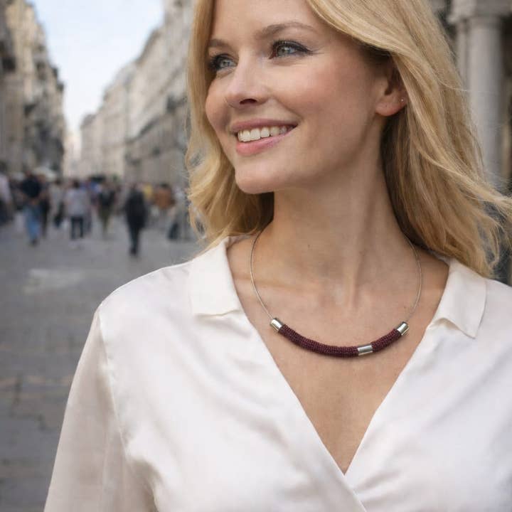 Bomullströja med virkad halsringning för wholesale av Loom Design