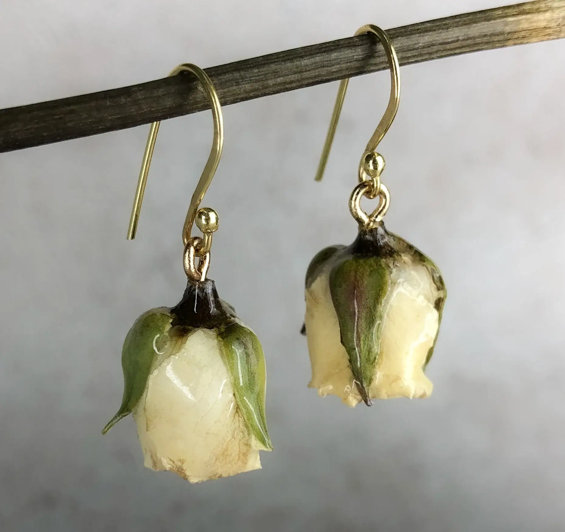 MadamLili – Brincos de argola por atacado – Brincos dourados de prata 925 com rosas verdadeiras-OHR925-12711