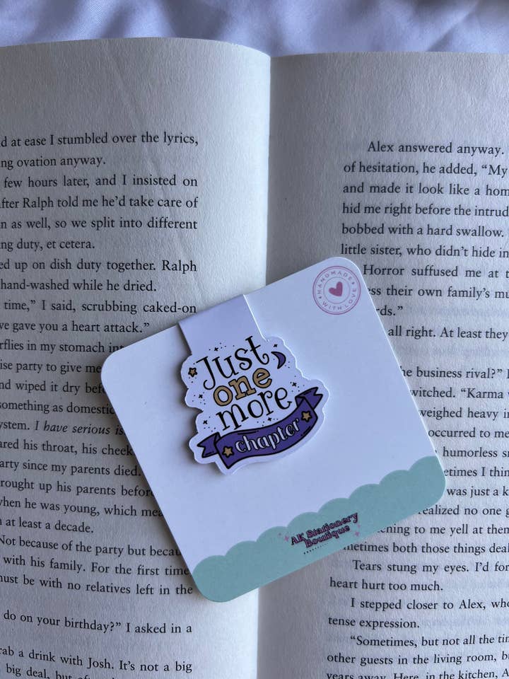 Just One More Chapter Magnetic Bookmark for wholesale by AK Stationery Boutique