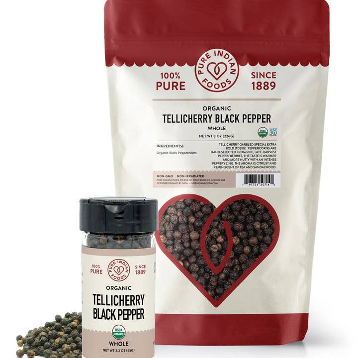 Pure Indian Foods - Wholesale Pepper/Peppercorns - Tellicherry Special Extra Bold Peppercorns, Organic8