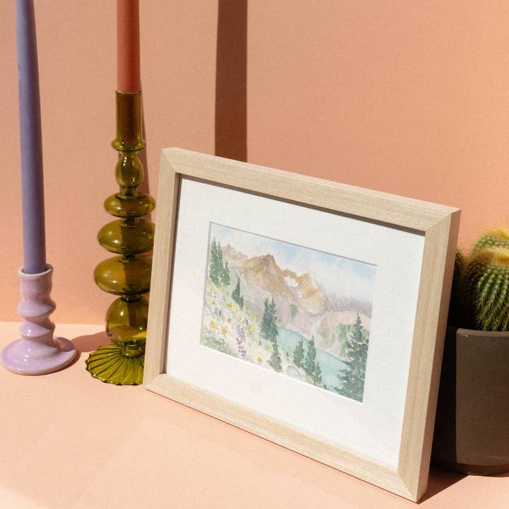 Mel K. Olrich Art - Wholesale Art Print - Southwest Colorado lake with wildflowers, art print1