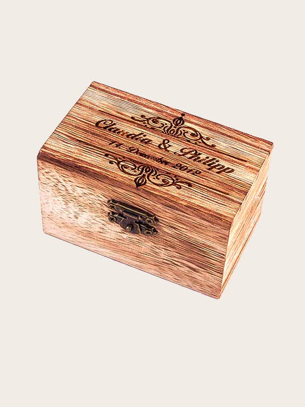 Caixa de anel de casamento de madeira - Scanier por atacado de Wood&Chic