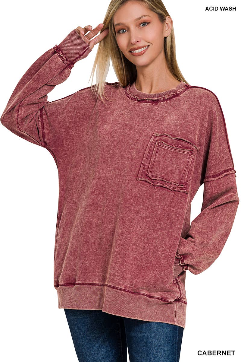 42POPS - Wholesale Sweatshirt - Women's - `.French terry washed pullover w/ side pocket16