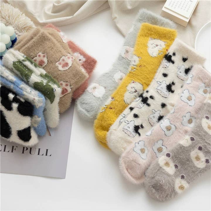 Gohobi (We cover U.S. import duties) - Vente Chaussettes – femme - Chaussettes en polaire Gohobi avec animaux mignons9