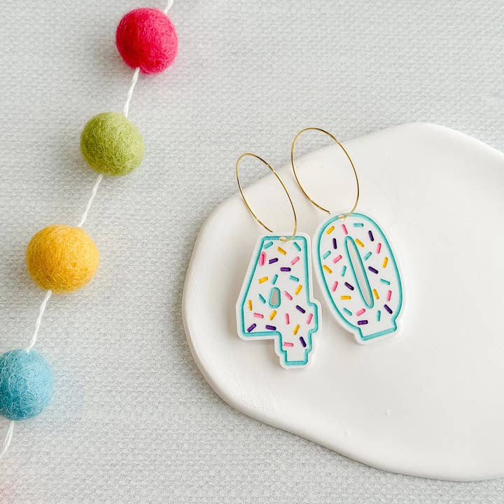 TART Design Co. LLC - Wholesale Dangle Earrings - Birthday Candle Number Earrings Hoops3