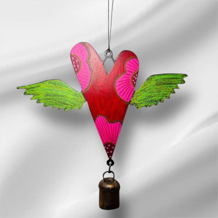 Campanilla de viento corazón campanas lindas jardín metal regalos hippie adolescentes para venta al por mayor de Whimsies