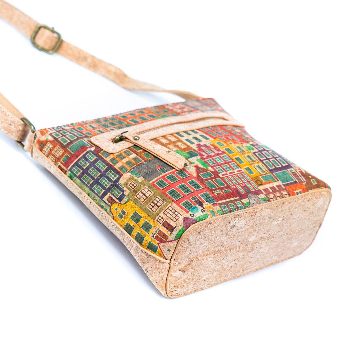 Meninas Bonitas Cork - Wholesale Crossbody Bag - Women's - Cork Pattern Printed Women's Crossbody Bag BAG-22946