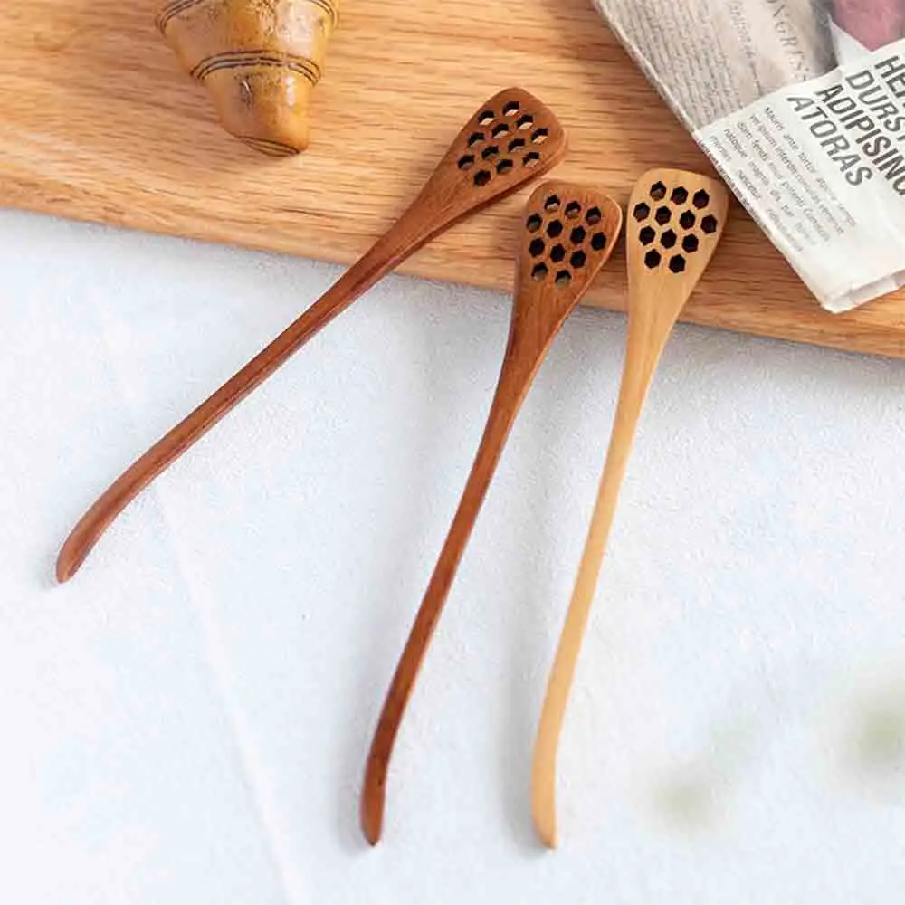 Sostraw & SmartThings - Wholesale Honey Dipper - Wooden Honey Spoon with Holes5