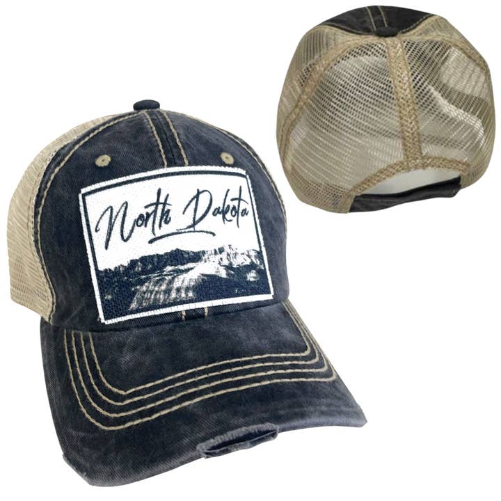 dkhandmade - Wholesale Ponytail Cap - Women's - NORTH DAKOTA BADLANDS HATS1